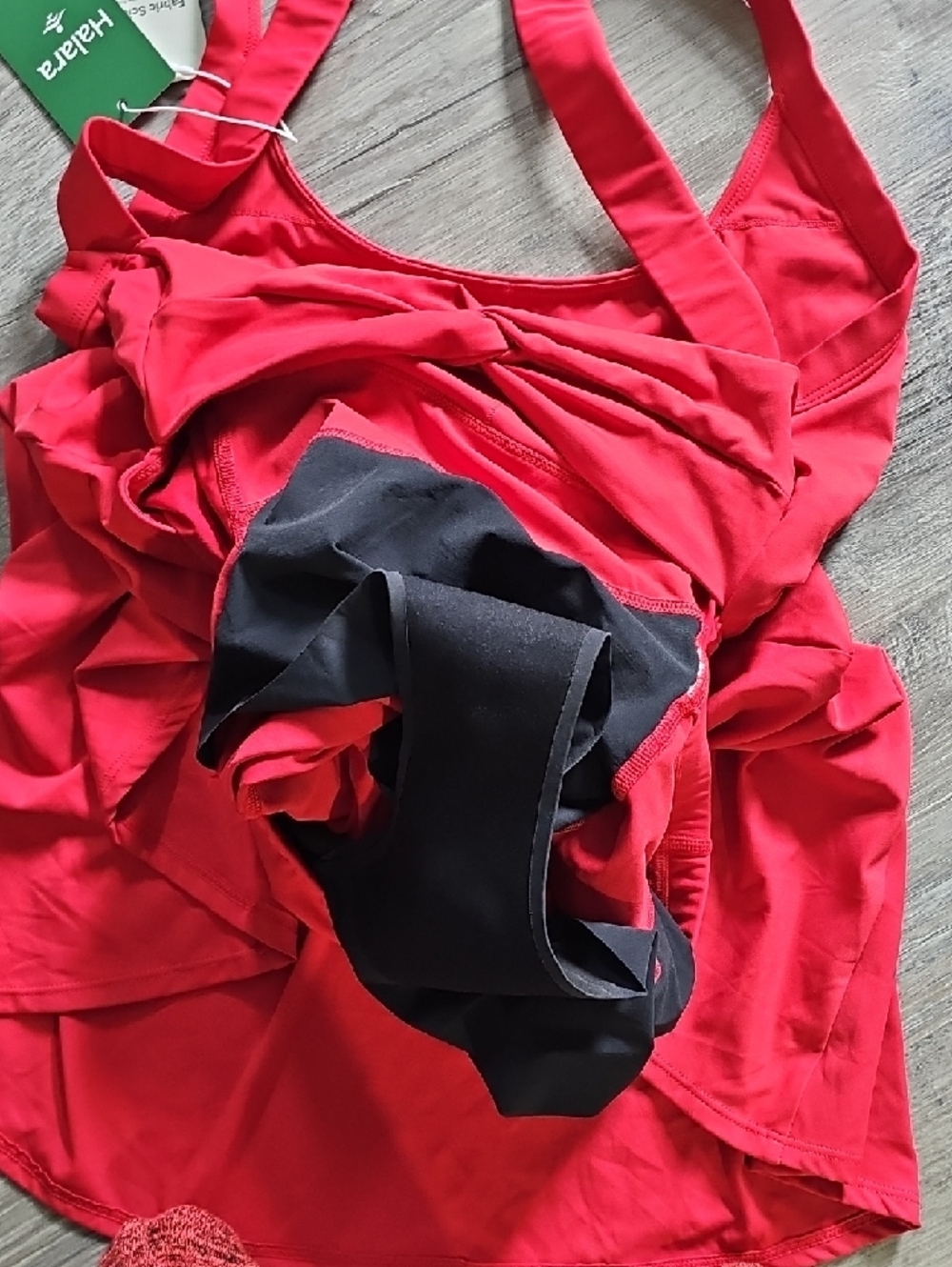 Halara Red Tennis Dress Small Criss Cross Back Active Dress Athletic NWT No Pads - Picture 5 of 7